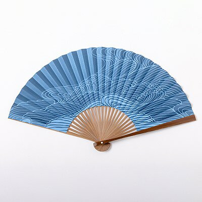 【ふるさと納税】【伏見上野旭昇堂】漆喰京扇子（蒼波） | 京都 お土産 扇子 京扇子 和装 小物 ご当地 ギフト お祝い 内祝い 伏見上野旭昇堂 京都府 京都市