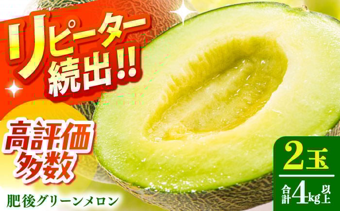 
                  メロン【2026年6月中旬～発送】肥後 グリーンメロン 大玉 2玉 (合計4kg以上) / めろん メロン melon グリーンメロン 2玉 果物 フルーツ メロン くだもの デザート 産直 産地直送 贈答 ギフト プレゼント / 南島原市 / 長崎県農産品流通合同会社 [SCB063]
                