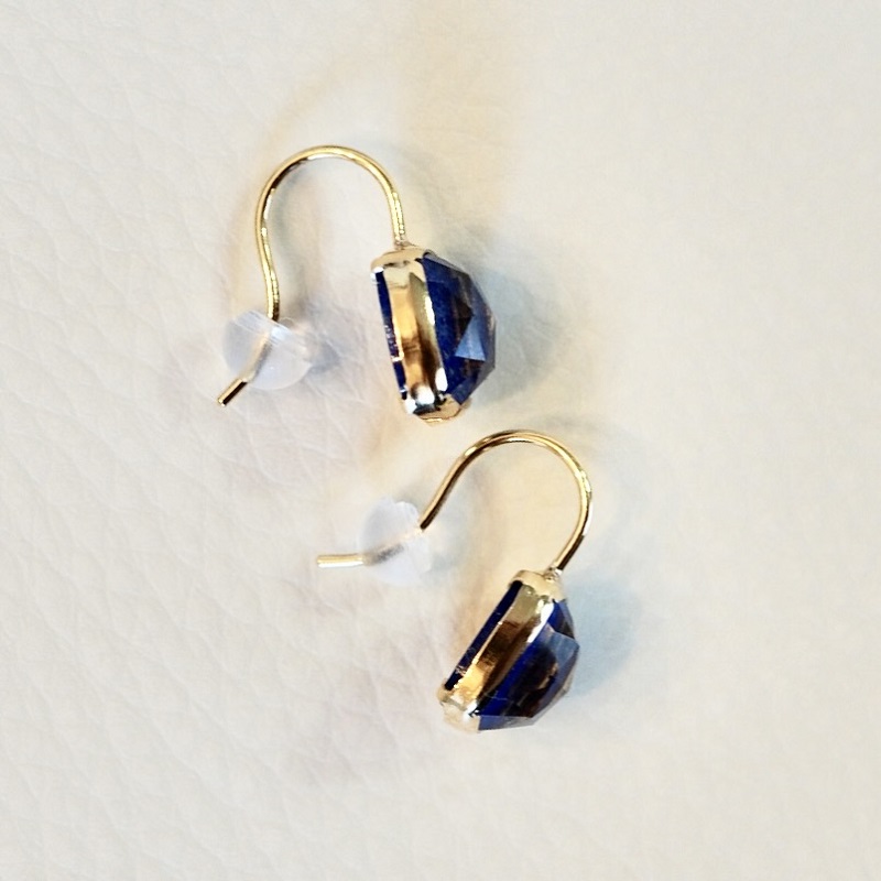 	【ジュエリー】K18 イエローゴールド ラピスクォーツ ピアス 保証書付 IA-2652