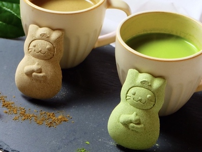 「ねこ忍茶かぷちーの」と「ねこもにゃか」お配りセット（各4箱）最中 カプチーノ 京都