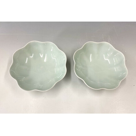 中仙窯 有田焼 青白磁輪花鉢ペア（中尾純作） A45-148_イメージ4