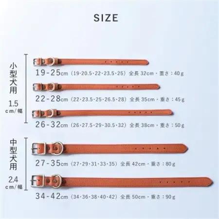 首輪 本革 イタリアンレザー オレンジ 中型犬用 (34-42センチ)ペット用品【dc-01ss】【1663249】