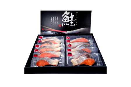 根室海鮮市場[直送]天然沖獲れ鮭1切×10P(約1kg) B-28060