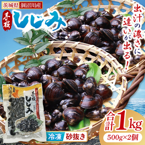 茨城県涸沼川産 だしの濃さに違いが出る！手掘しじみ（砂抜き）500g×２個（1kg）【涸沼川 シジミ オルニチン 味噌汁 スープ 茨城県 水戸市】（MS-7）