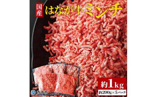 はなが牛　ミンチ　1㎏　（200gｘ5p）