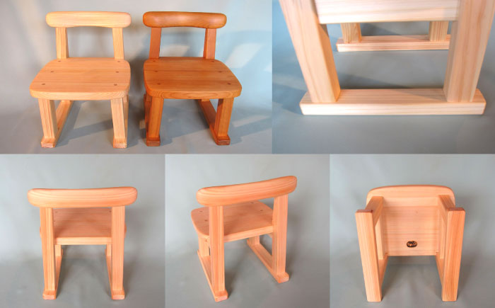 桧（ヒノキ）の子供いす / イス 椅子 いす こども 子供 キッズ 子供いす 子供椅子 ひのき ヒノキ 檜 桧 / 恵那市 / はせ工房 [AUCH006]