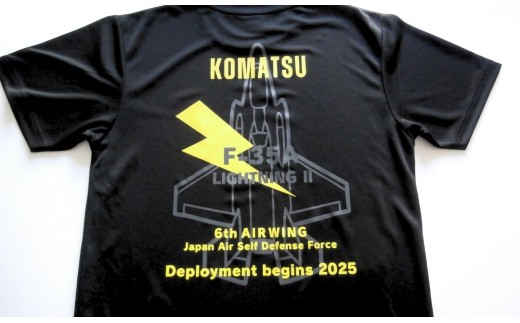 小松基地オリジナルF-35A Tシャツ 黒（Mサイズ）