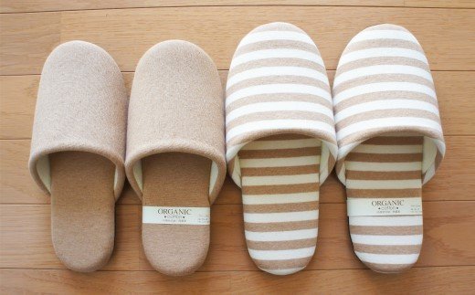 オーガニックコットンソフトスリッパ　M（約24cm）・Lサイズ（約27cm）2足セット　【04301-0351】_イメージ2
