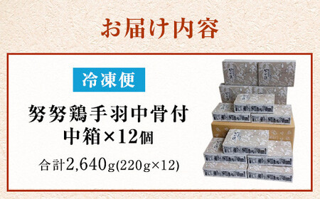 【博多の土産】努努鶏 手羽中骨付 中箱×12箱