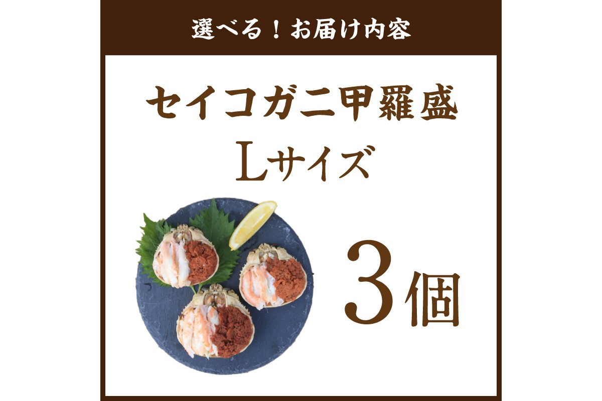 セイコガニ甲羅盛Lサイズ 3個セット 蟹 ふるさと納税 カニ ふるさと納税 かに ふるさと納税 海鮮 ふるさと納税 松葉ガニ ふるさと納税 セコガニ　SK00226