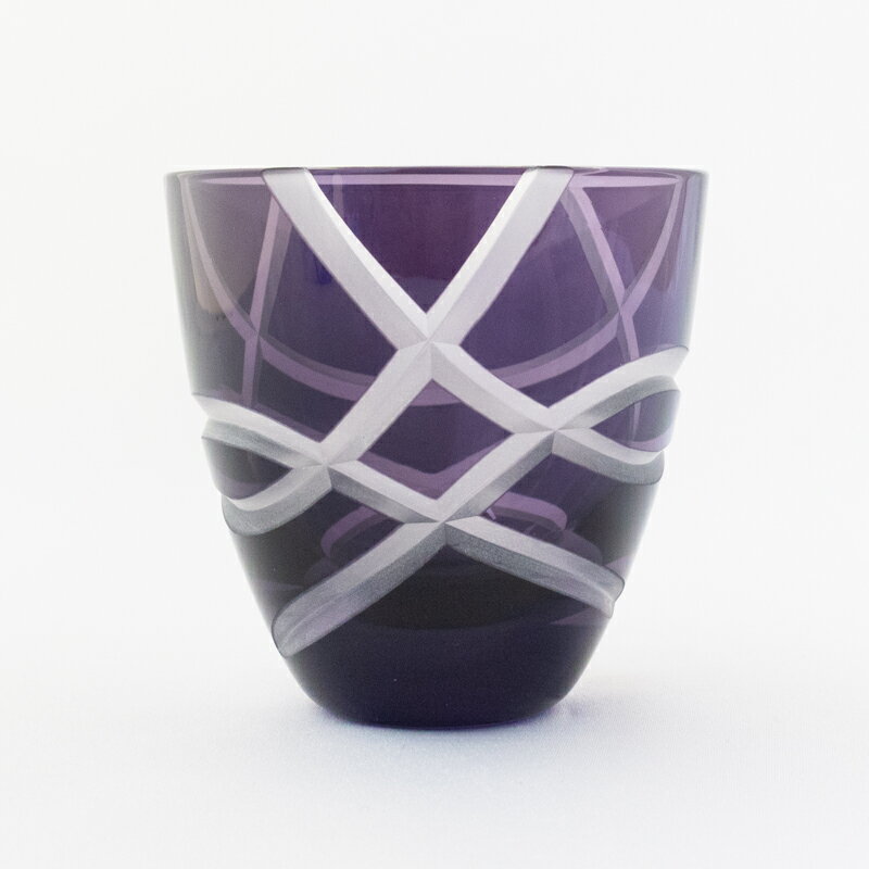 【ふるさと納税】浅草切子 KANA KURITA「ぐい呑み 結」木箱入り 青紫/青藍/金赤 切子 花切子 切子ガラス ガラス工芸 グラス ガラス コップ 手作り ぐい呑み 家飲み 酒器 ハンドメイド 手作り ギフト 贈答 プレゼント