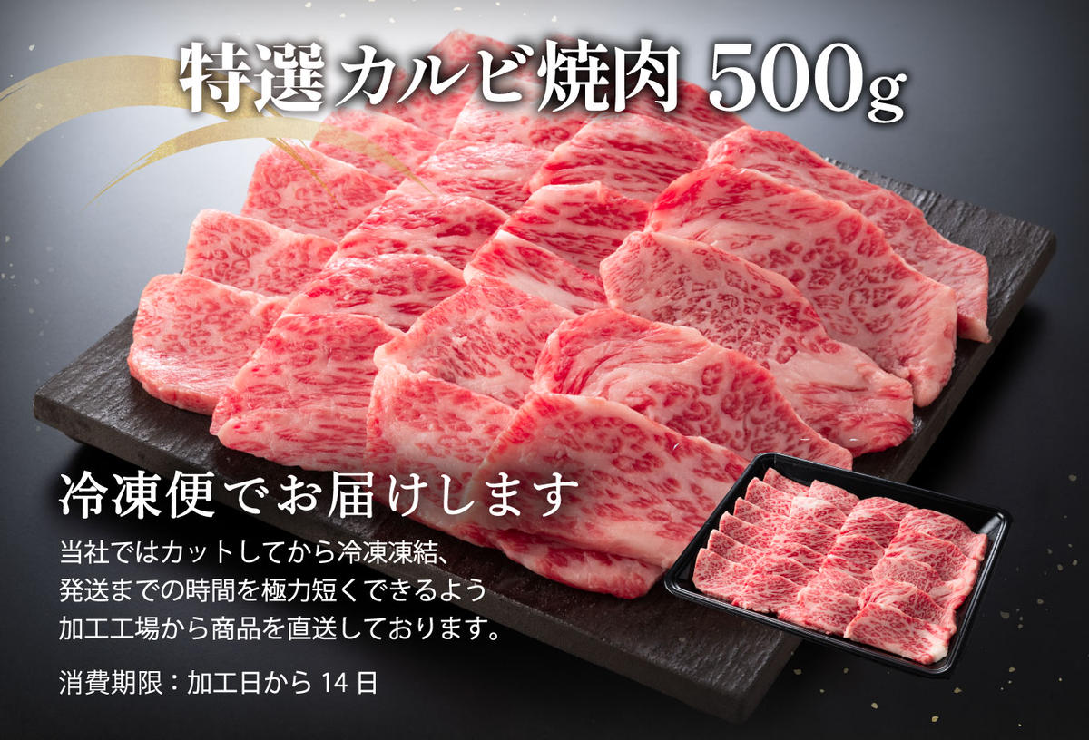 【4等級以上】厳選　近江牛　カルビ　焼肉【500g】【BS02W】