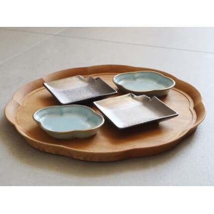 有田焼 mamekozara（Silver・Blue）4枚 セット【まるふく】食器 器 うつわ 豆皿 小皿 ギフトセット おしゃれ  木瓜型 25000円 A25-625_イメージ2