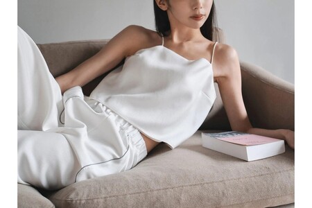 シルクサテンキャミトップス（白） ? ? ? ?