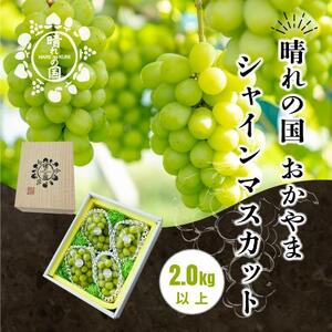 岡山県産 シャインマスカット  2kg以上（3～4房）＜2026年9月上旬～10月下旬発送＞｜  シャインマスカット
