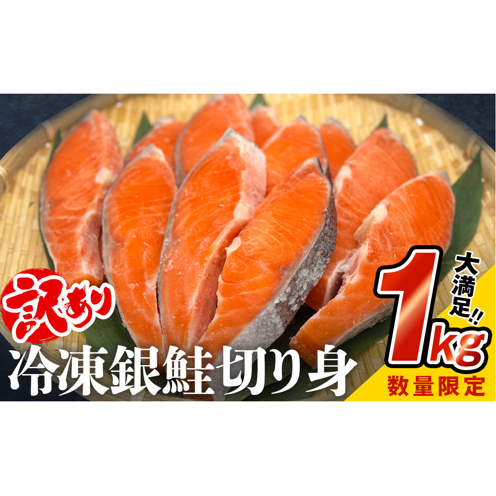 【訳あり】鮭 銀鮭 切り身 １kg 冷凍 鮭 海鮮 規格外 不揃い さけ サケ 鮭切身 シャケ 鮭切り身 家庭用 訳アリ おかず 弁当  サーモン 魚 焼き魚 塩鮭 宮城 石巻 宮城県 石巻市 送料無料