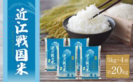 E-F04 滋賀県産 近江戦国米 20㎏ 5㎏×4袋 中川吉兵衛商店