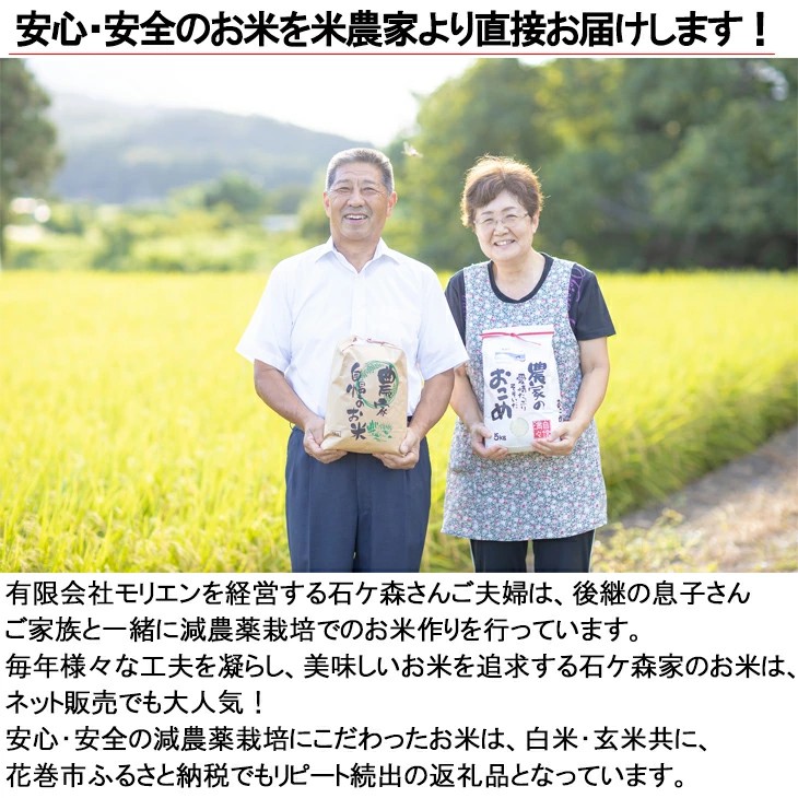 【3ヶ月定期便】減農薬栽培 ひとめぼれ 玄米 10kg（5kgx2袋） 【1111】_イメージ3