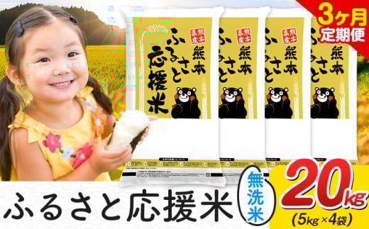 【3ヶ月定期便】米 無洗米 家庭用 熊本 ふるさと応援 定期便 米  20kg《お申込み翌月から出荷》 熊本県産 白米 精米 山江村 ブレンド米 国産 おうちご飯 予約 返礼品 発送 配送 SDGs わけあり むせんまい お米 おこめ