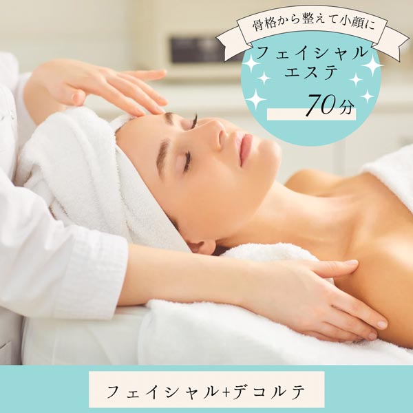 フェイシャルエステ＜フェイシャル+デコルテ＞７０分チケット 美容カイロエステneige（ネージュ） F-91