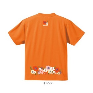 JTTA公認　卓球ユニフォーム【男女兼用(ドライ):160サイズ】フラワー2　オレンジ【1673917】