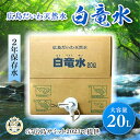 【ふるさと納税】G7広島サミット2023で提供 広島だいわ天然水 白竜水 20L 水 飲料水 天然水 田治米鉱泉所 ミネラル 軟水 ペットボトル 備蓄 災害用 防災 家庭備蓄 アウトドア　キャンプ 035011