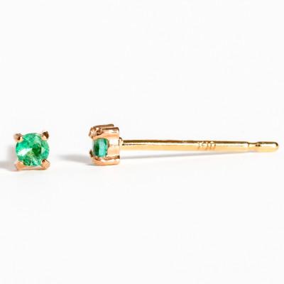 ふるさと納税 大津市 【5月誕生石エメラルドピアス】K10イエローゴールド 美しい天然石のスキンジュエリー 両耳セット |  | 02