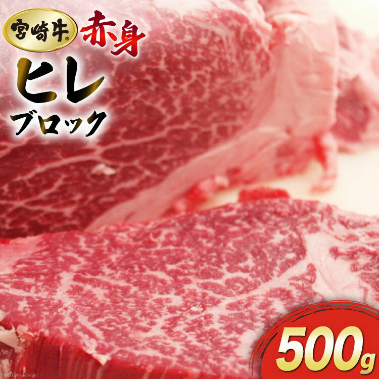 【ふるさと納税】【宮崎牛】 宮崎牛 ヒレ ブロック 500g [マルミヤストア 宮崎県 美郷町 31ag0064] 牛肉 肉 フィレ ヘレ 希少部位 ステーキ 焼肉 真空 冷凍 赤身