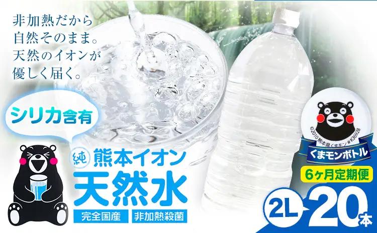 【6ヶ月定期便】熊本イオン純天然水 ラベルレス 2L×20本 《お申込み翌月から出荷》2l 水 飲料水 ナチュラルミネラルウォーター｜人気天然水 大人気返礼品 ブランド天然水