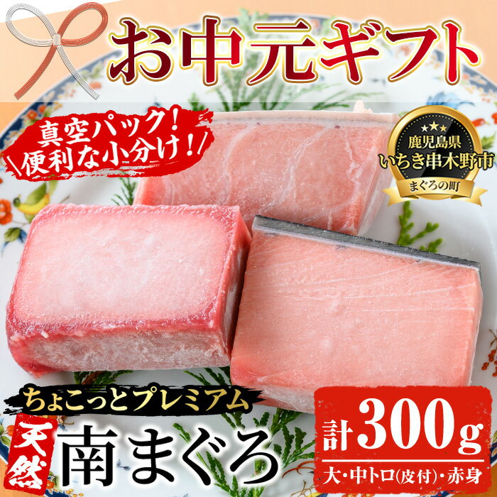 【ふるさと納税】＜2026年お中元ギフト＞《ちょこっとプレミアム》天然南まぐろフルセット(計300g) 100g柵でお届け！肉厚のお刺身や海鮮丼に！まぐろ 鮪 魚介 刺し身 刺身 さしみ 海鮮丼 南マグロ 小分け 便利 冷凍 新鮮【海鮮まぐろ家】