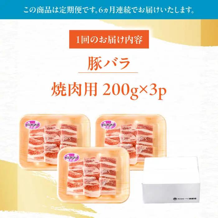 【定期便】 豚肉焼肉 総計3.6kg NAC602 豚肉 全6回