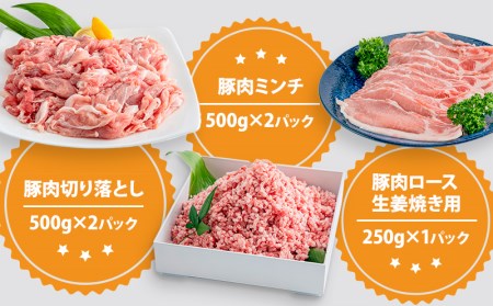 宮崎県産豚肉・宮崎県産若鶏 バラエティーセット(計4kg)