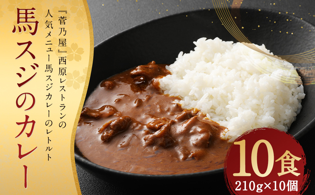 
                  馬スジの カレー 10食 セット 計2.1kg 馬肉 馬スジ カレー レトルト お肉 惣菜 お取り寄せ
                