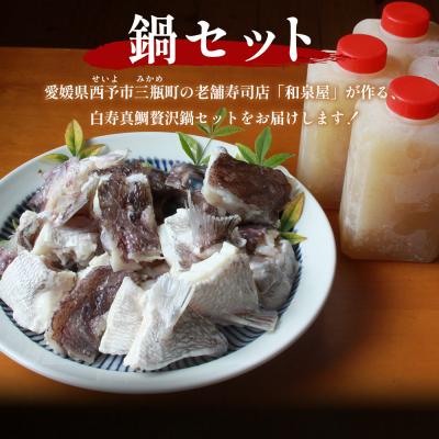 ふるさと納税 西予市 <お寿司屋さんが作った白寿真鯛 贅沢鍋セット 〜愛媛の極みを味わう〜 5人前> 愛媛県産 白寿真鯛 |  | 01