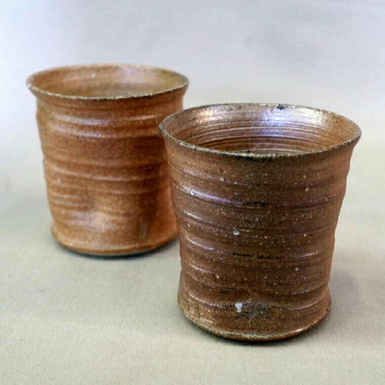 【ふるさと納税】信楽焼 焼締大ビアカップペアセット