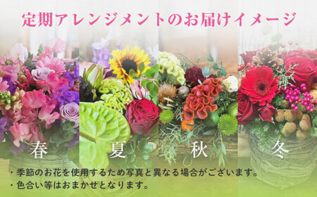 ＜定期便＞ フラワーアレンジメント 季節の定期便 (年4回)  花 生花 フラワー アレンジメント 春夏秋冬 