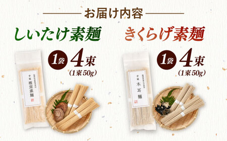 しいたけ素麺ときくらげ麺のセット（各2食分） 桂川町/オドラ株式会社[ADBA017]