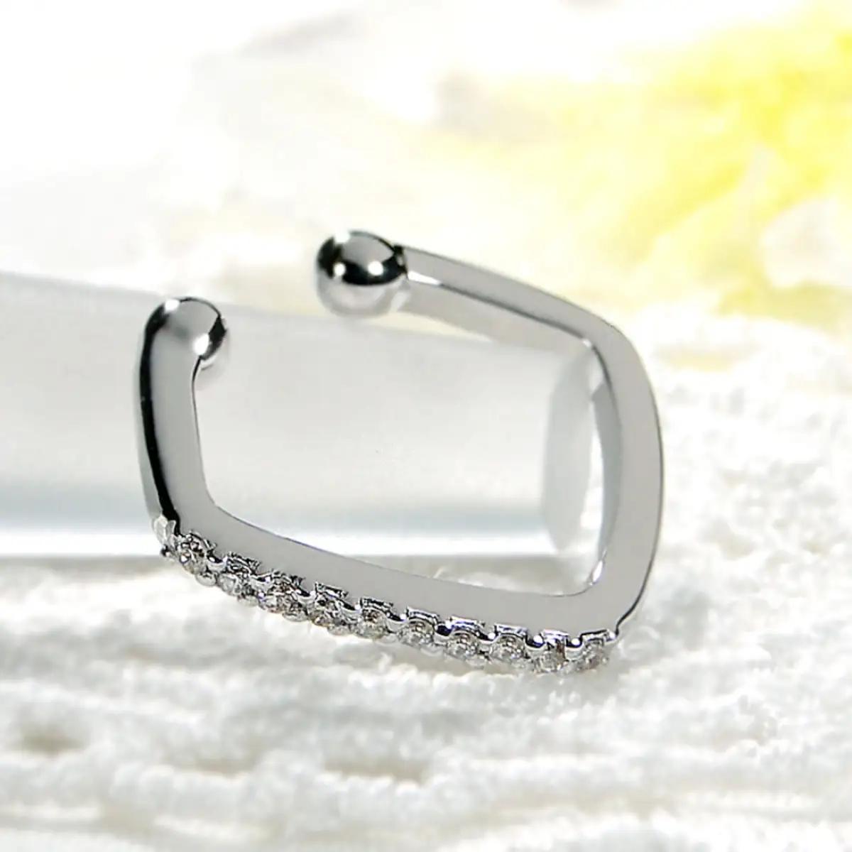 K10WG ダイヤモンド イヤーカフ【0.05ct】【片耳用】 EmP0066-10W SWCJ019-c
