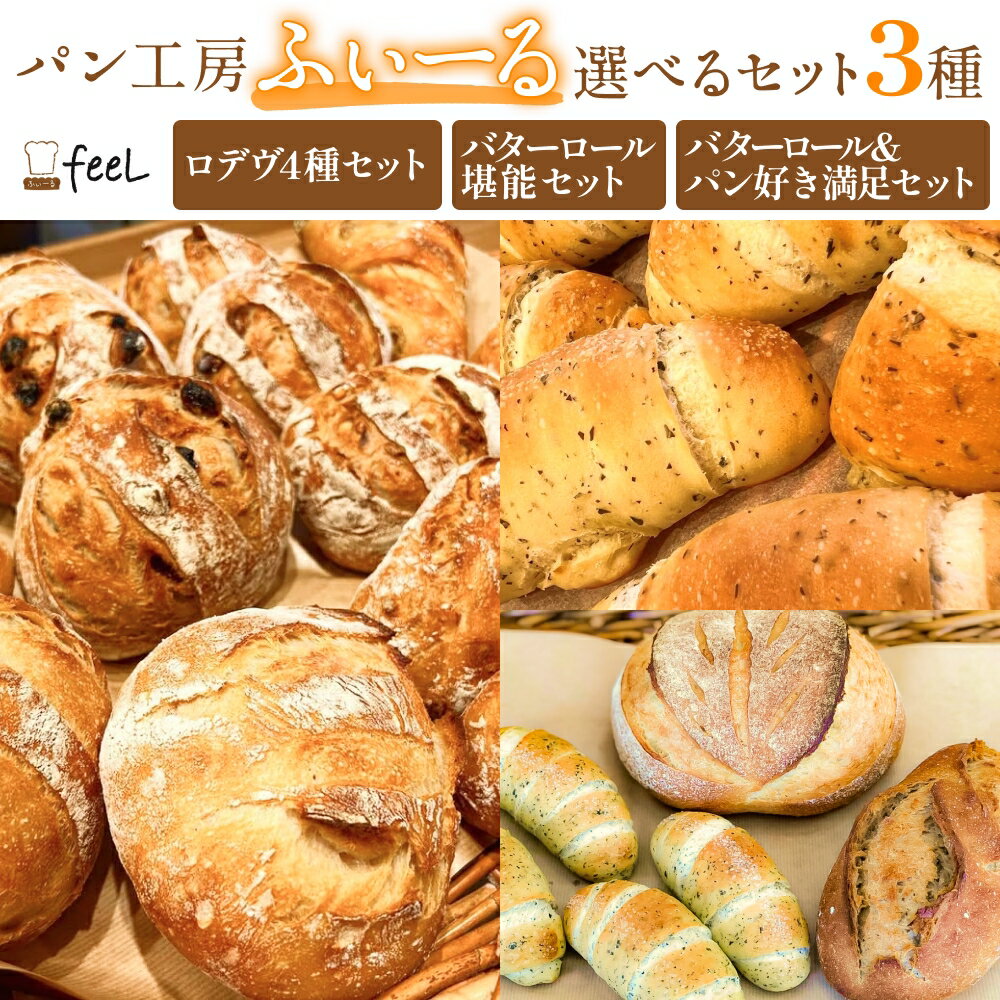 【ふるさと納税】パン工房ふぃーる 《 選べる セット 3種》 ロデヴ 三陸産わかめ 塩バターロール ルヴァン ライ麦 パン ロールパン ハード系 自家製酵母 モチモチ プレーン 冷凍 宮城県 宮城 石巻市 石巻