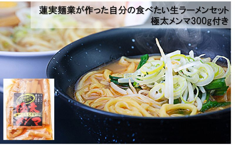 
蓮実麺業が作った自分の食べたい生ラーメンセット　極太メンマ300g付き 麺類 ラーメン[№5799-0763]
