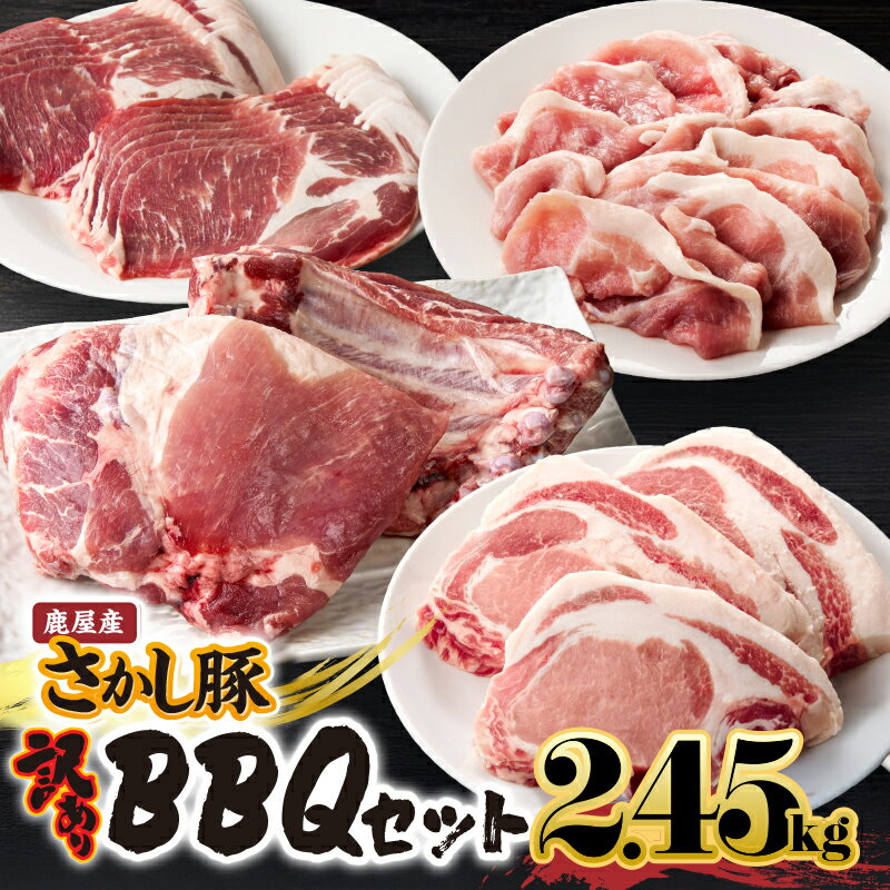 【ふるさと納税】【訳あり】鹿屋産豚 BBQセット 計2.45kg [厚切りロース550g・肩ロース400g・モモスライス500g・スペアリブ1kg]国産 鹿児島県産 豚 豚肉 BBQ バーベキュー ロース 肩ロース モモ スライス スペアリブ 小分け 真空パック 冷凍 訳あり【有限会社東別府養豚】
