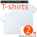 【ふるさと納税】＜数量限定＞ 肌にやさしい！5.6oz天竺コットン100％Tシャツ(2枚・S～XL)インナー アウター 便利　ポケット付き 半袖 シンプル ホワイト 白 綿 MADE by OSAKA MINOO-CITY レディース メンズ【m35-01】【スポーツライフスタイルラボ】