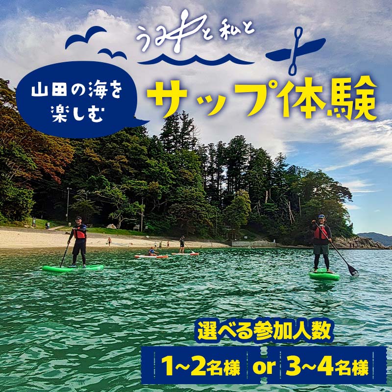 【ふるさと納税】【選べる人数】山田の海を楽しむサップ体験1～2名様 or 3～4名様【うみと私と】 三陸山田 山田町 山田湾 荒神 浦の浜 エメラルドグリーン マリンスポーツ 海 レジャー YD-846var