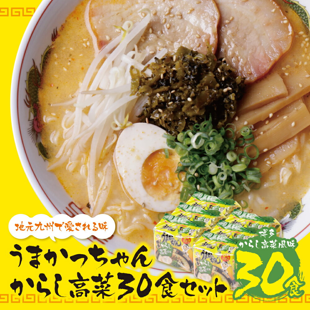 【ふるさと納税】うまかっちゃん 豚骨ラーメン ＜博多からし高菜風味＞（5食×6）計30食 博多ラーメン とんこつ インスタント 袋ラーメン ご当地 拉麺 福岡　送料無料