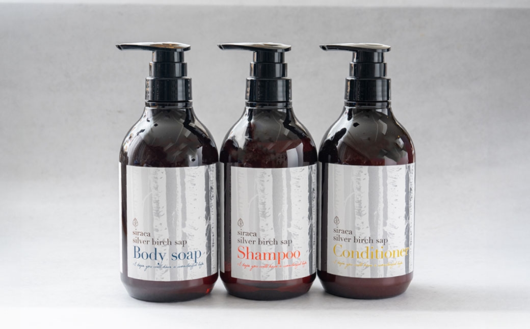 【1ヶ月毎3回定期】シラカシャンプー、コンディショナー、ボディーソープセット