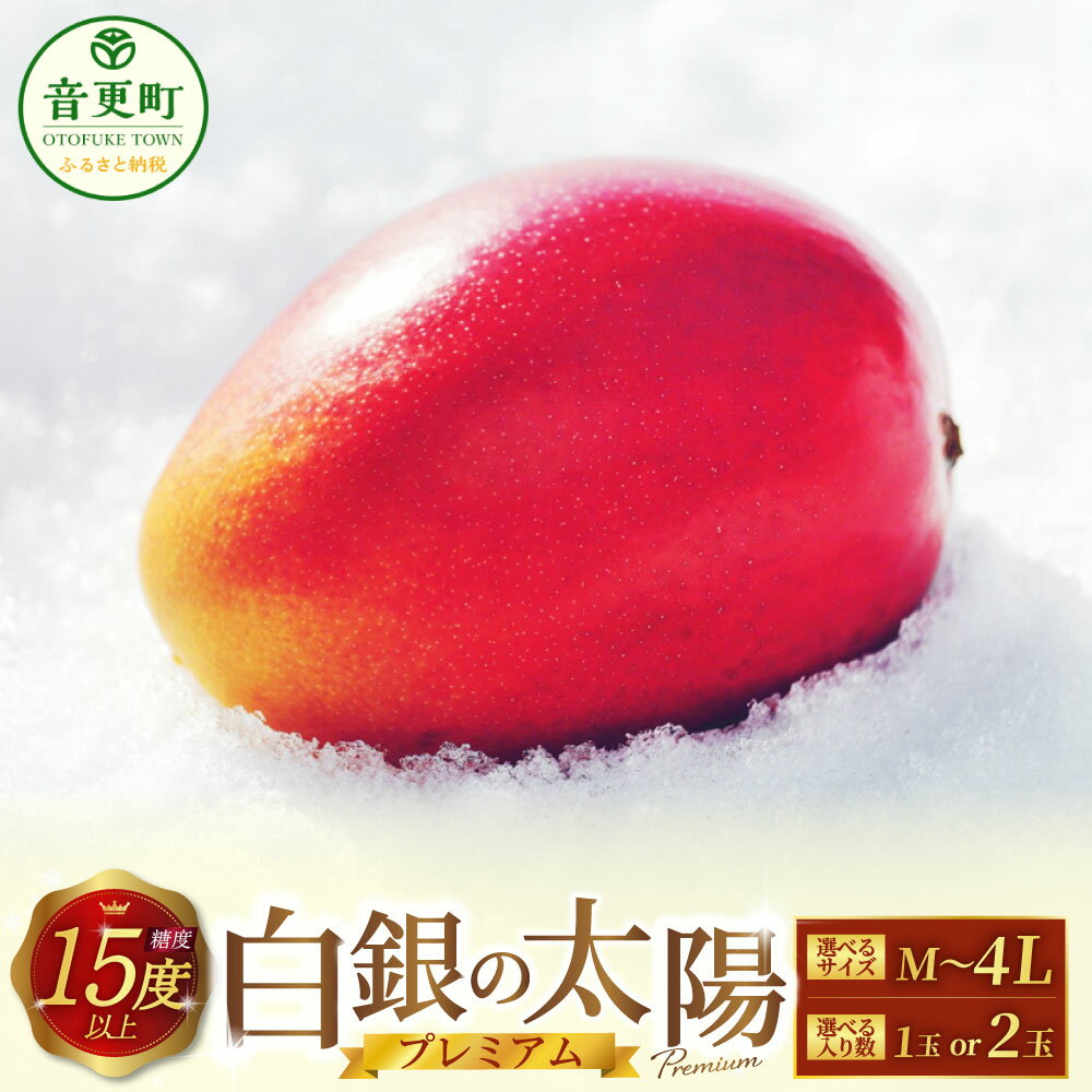 【ふるさと納税】［先行受付］おとふけ産マンゴー「白銀の太陽プレミアム」＜選べるサイズ・入り数＞ Mサイズ / Lサイズ / 2Lサイズ / 3Lサイズ / 4Lサイズ ・ 1玉 / 2玉 《2026年11月上旬より発送開始予定》 完熟マンゴー マンゴー フルーツ 果物 糖度15度以上 常温配送
