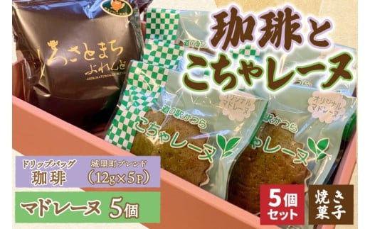 珈琲とこちゃレーヌ5個【城里町ブレンド(ドリップバッグ)】(AF134)