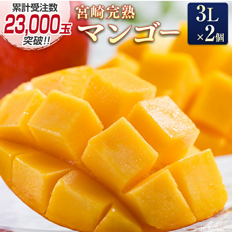 【ふるさと納税】宮崎完熟マンゴー3Lサイズ×2個【数量限定】【楽天限定】西都市特産品 先行予約 令和8年産＜1.5-132＞ 人気 さいと サイト ふるさと 宮崎 先行予約 果物 フルーツ