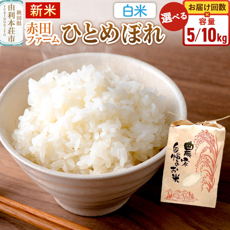 【ふるさと納税】＜令和8年産 新米＞【白米】秋田県産ひとめぼれ【選べる容量 5kg／10kg（5kg×2袋）・お届け回数 1回〜】赤田ファーム [新米 米 お米 こめ 白米 精米 ひとめぼれ ブランド米 食卓 おにぎり 秋田県産 秋田県 由利本荘市]