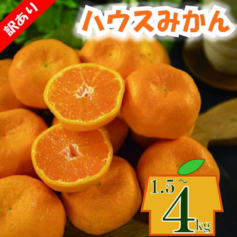 【ふるさと納税】 【現在お届け中】 訳あり ハウスみかん 約1.5kg／約4kg 柑橘 果物 フルーツ 不揃い 傷あり ワケアリ 訳アリ 愛媛県産 温室みかん 甘い 蜜柑 mikan 薄皮 ジューシー 小玉 大玉 詰め合わせ 家庭用 人気 お取り寄せ 愛媛県 松山市 送料無料